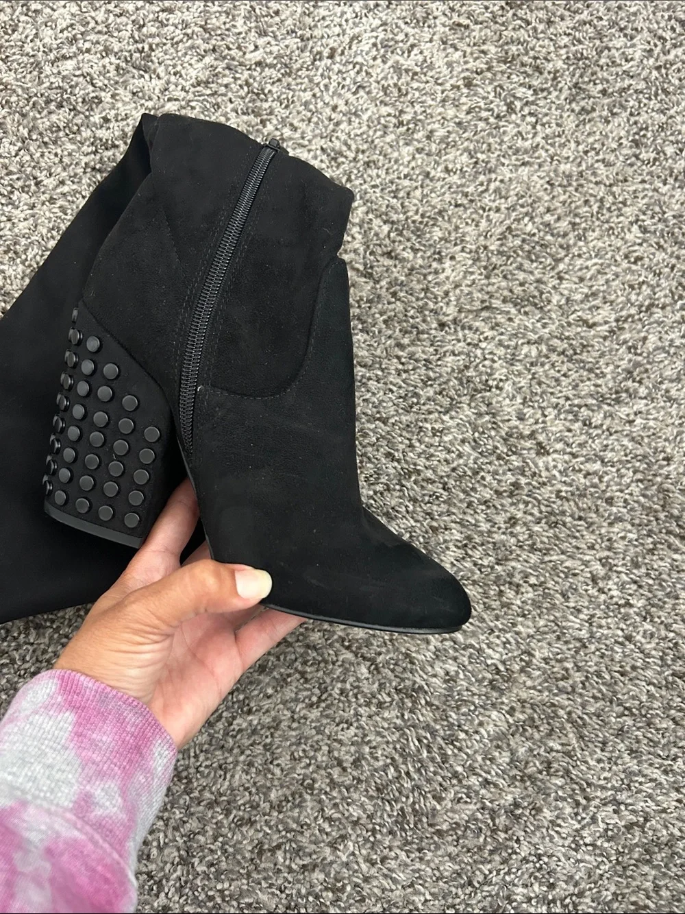 Women's Black Over-the-Knee Chunky Heel Boots